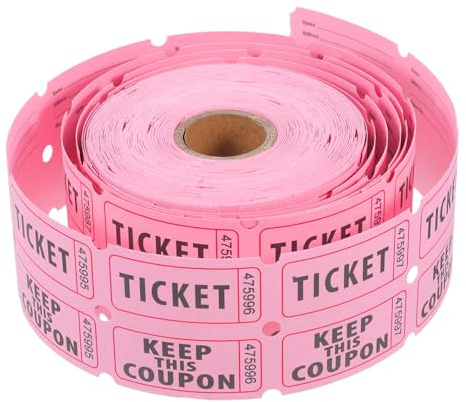 BESPORTBLE Billets De Tombola Rose Autocollants 500 Pièces Rouleau Papier pour Événements Caritatifs Jeux Scolaires Et Loteries