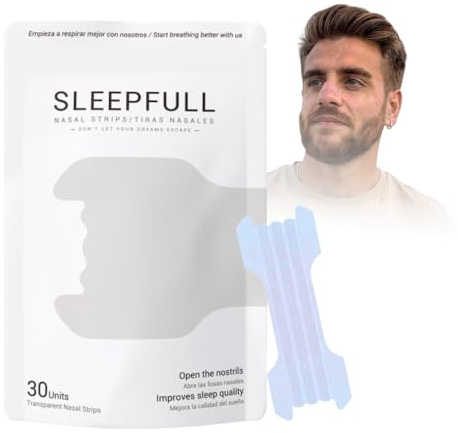 SLEEPFULL® Tiras Nasales,30 Pcs Tiras Nasales Antironquidos para Dormir, Mejorar la Respiración Nasal y Aliviar la Congestión, Nasal Strips – Cómodas y Efectivas para un Sueño Reparador