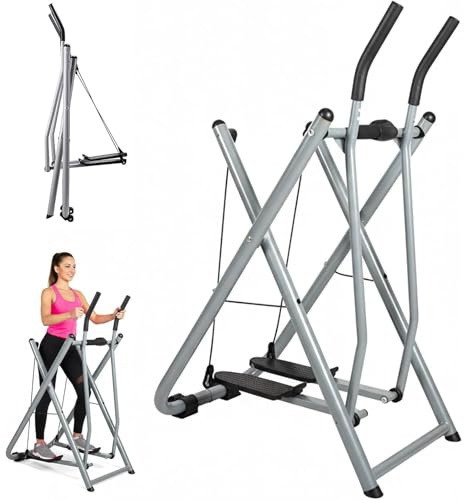 Elíptica Cross Trainer, máquina de ejercicio plegable para gimnasio en casa, entrenamientos cardiovasculares, entrenador dual para un fitness versátil, soporta 120 kg