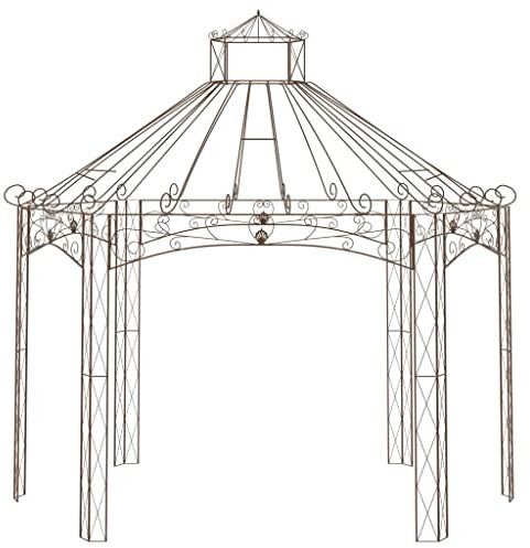 Sophrelle Padiglione da Giardino Marrone Anticato 400x258x378 cm in Ferro Marrone,314000