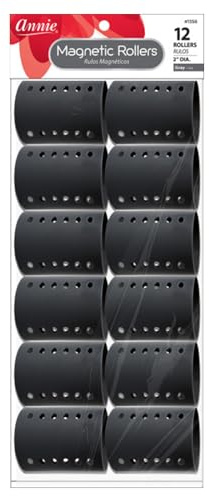 Annie Magnetic Rollers 12 Count Grey 5.1cm #1358