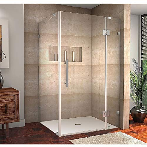 Aston Avalux 48 x 36 x 72 Completely Frameless Hinged Shower Enclosure, Polished Chrome