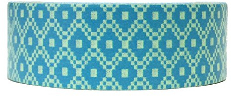 Wrapables Colorful Patterns Washi Masking Tape, Teal Floral Mosaic