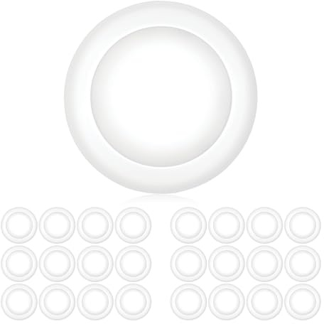 PARMIDA 24 Pack 5/6 Inch Dimmable LED Disk Light Surface Flush Mount 15W, UL Listed, Recessed Retrofit Ceiling Low Profile Disc Lights, Energy Star, Installs into J-Box Or Recessed Can 1050lm - 5000K