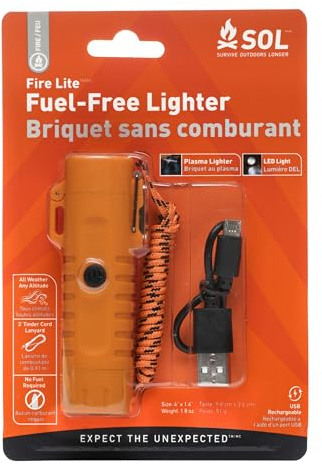 S.O.L. Survive Outdoors Longer Fire Lite Fuel Free Rechargeable Lighter