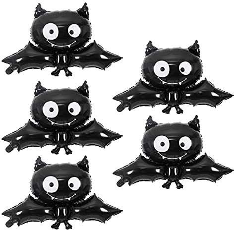 Halloween Deko Ballons Fledermaus Luftballons, 5 Stück Halloween Fledermaus Folienballon, Halloween Dekoration für Kinderpartys Geburtstag, und Tierliebhaber