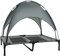 PawHut 92cm Elevated Dog Bed Cooling Raised Pet Cot UV Protection Canopy Grey
