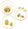 Gold Wanddeko Metall 3D Wandskulpturen, 3Pcs Wanddeko, 3D Wandbild aus Metall Blätter, Ginkgo Blatt Kunst Hängen Ornament, für Schlafzimmer Wohnzimmer Heimtextilien (Gold)