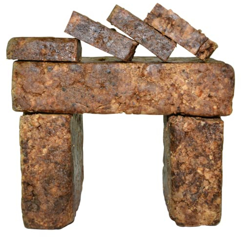 Savon noir africain brut de 2 kg. Barres en vrac 100 % naturel pur du Ghana. Traitement de l'acné, aide à lutter contre l'eczéma et le psoriasis, peau sèche, scariums et taches sombres. Idéal pour les
