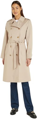Tommy Hilfiger Cotton Classic Trench, Cappotti in Tessuto Donna, Beige,