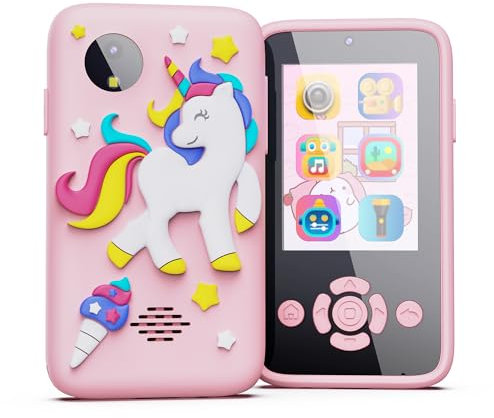 Adicop Pretend Smartphone für Kinder Kinderkamera für 3–8 Jahren,Weihnachten, Geburtstagsgeschenk für Mädchen &Jungen im Alter von Jahren, Rollenspiel-Handy mit Kamera mit 32 GB Karte