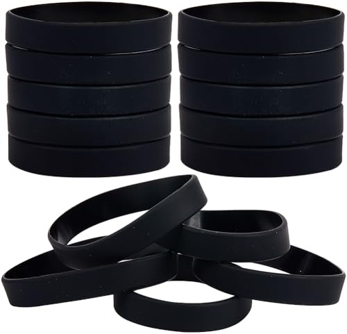 GORGECRAFT 30 st enfärgade silikonarmband armband svarta armband basket vattentätt lätt elastiskt sportband armband för fotboll gym sport fest