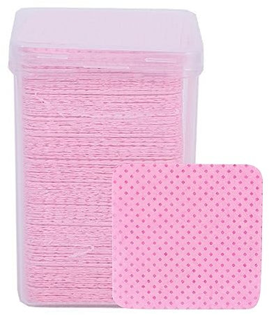 Toallitas sin pelusas, 200 unidades de toallitas para uñas sin pelusas, limpieza eficiente, toallitas de pegamento para extensión de pestañas, para botella de pegamento de pestañas (rosa)
