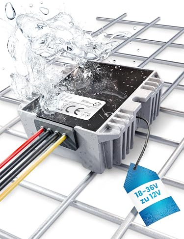 Bauer Electronics | Isolierter DC-DC 24-V zu 12-V Spannungs-wandler 10-A 120-W | Buck Converter Galvanisch getrennt Spannungs-regler Spannungs-stabilisator begrenzer Step-down Volt