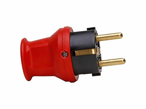 KOPP Spina con contatto di protezione 179712001 piccola, con protezione antipiega, rosso