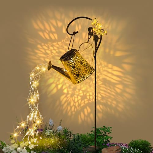 SRNPMIU Solar Watering Can Light, Solar Outdoor Decorative,Garden Decor Lights for Yard, IP65 Waterproof Hanging Lantern Landscape Lights, Garden Gifts for Mom, Grandma Women Birthday