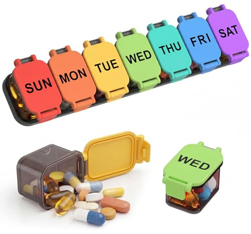 Extra Large Weekly Pill Organizer - Waterproof 7-Day Pill Box, Portable Vitamin & Supplement Case, Easy to Open Design, Ideal for Travel and Daily Medication Management