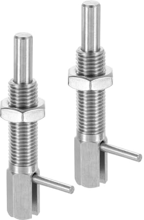QUARKZMAN 2Pcs Pasador Indexación Retráctil, M16 L Pasador Resorte Acero Inoxidable Cerradura Cargada Con Resorte Pasador Bloqueo Telescópico Con Tuerca Para Maquinaria Construcción Naval