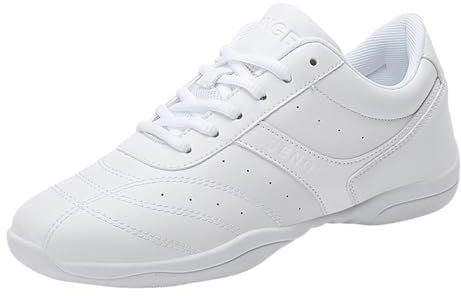 Fooceoute Scarpe da Cheerleading da Donna,Scarpe da Cheerleading,Scarpe da Bianche Cheerleading,Comfort Soft,Antiscivolo,Cuscino Traspirante Suole,per La Scuola,Ginnastica da Ballo