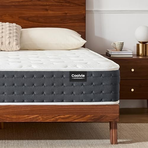 Coolvie Materasso a molle 160 x 200 cm, a 7 zone, ergonomico, grado di durezza medio, altezza 20 cm, movimento isolante, materasso a molle insacchettate con schiuma di gel, certificato Öko-Tex