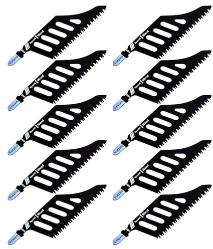 Set di lame per seghetto alternativo da 10 pezzi, con gambo a T, lame per seghetto alternativo da 112 mm, universale, con strumenti di ristrutturazione e smontaggio di mobili