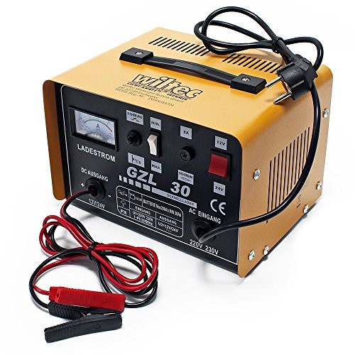 Wiltec Batterieladegerät 12V 24V 16A Batterie, Ladegerät für Motorräder, Kfz, LKW, Akkuladegerät WBL-GZL30 mit Schnellladung