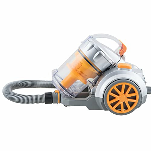 H.Koenig TC34 Aspirapolvere a traino multiciclonico senza sacco classe A, 2,5L, Basso consumo + Accessori, Arancio