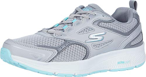 Skechers Women's Go Run Consistent Sneaker, Gray/Turquoise, 8