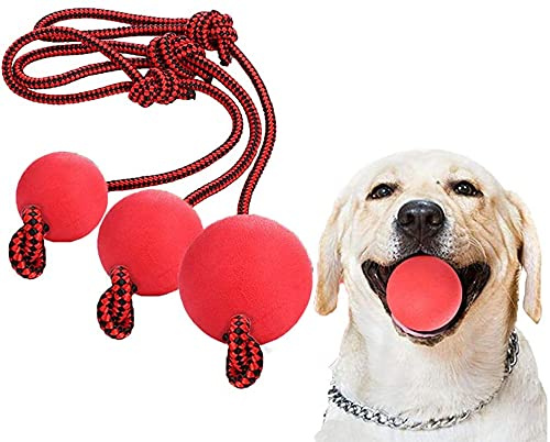 Linian Pelota con Cuerda Perro Pelota de Goma de Goma Elástica Sólida para el Entrenamiento del Animal Doméstico del IQ Que Juega Masticando