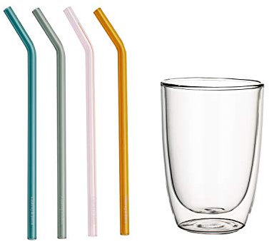Villeroy & Boch Artesano Vaso Largo 8 Piezas Claro, Apto Para Lavavajillas, Apto Para Microondas, Set Vasos, Vasos De Cocteles, Vasos Para Mojito, Vidrio Al Borosilicato