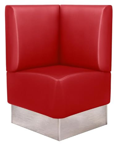 GGMMÖBEL Dallas | Gastro Eckbank | B:H 64 x 103 cm | Rot | Glatt | Kunstleder | Sitzhöhe: 48cm