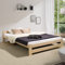 Coemo Massivholzbett Bett 120x200 mit Lattenrost Futonbett Holzbett Holz Kiefer Natur massiv Bettgestell Einzelbett auch als Kinder- und Jugendbett