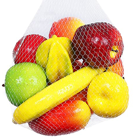 URFEDA 12pcs Faux Fruits Artificiels Plastic Fruits Réaliste Alimentaire Model Faux Aliments Présentoir Fruits Ensemble pour La Cuisine, Fête, Décoration de Table, Accessoires Photo