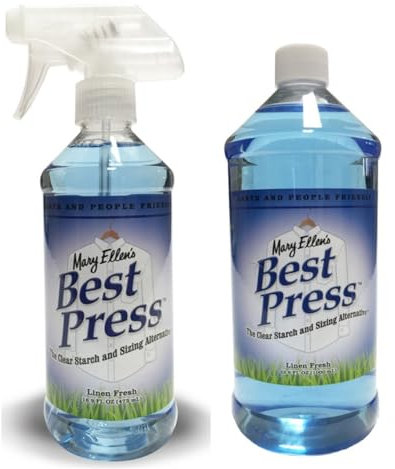 Mary Ellen's Best Press Linen Fresh Starch and Sizing Alternative Twin Refil Spray Bottle Better Value Bundle