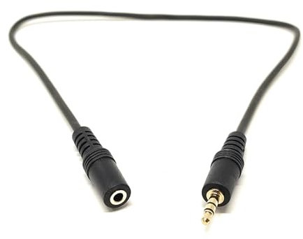 0.5m 3.5mm Stereo Extension Cable – Male to Female AUX Audio Lead for Laptop, Tablet, Smartphone, Headphones, TV, MP3 Player, and Speakers