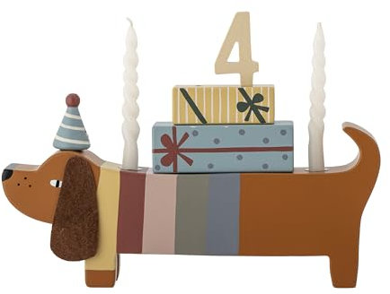 Bloomingville Mini Charlie Geburtstagsdekoration aus FSC-Holz für Kindergeburtstage mit Platz für 2 Kerzen Geburtstagszug