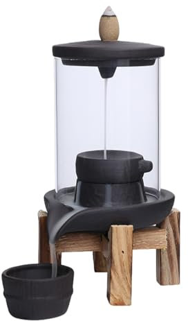 Fontana a cascata in ceramica, porta incenso da tavolo, decorazione zen a cascata, bruciatore di incenso decorativo da scrivania, porta incenso da meditazione, per amici e familiari