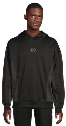 Volcom Herr Vital Fleece Riding Hoodie – vattenavvisande tröja med stormhuva och tumhål, svart, XL