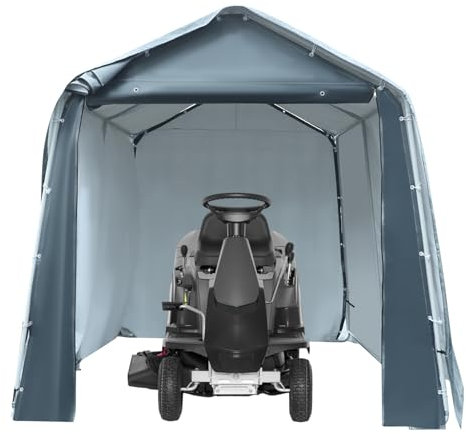 Tente de garage, garage à vélo d'extérieur, 2,4 x 2,4 x 2,4 m, tente de stockage avec protection UV et étanche, tente de garage avec porte zippée enroulable, garage de tente/tente de stockage pour