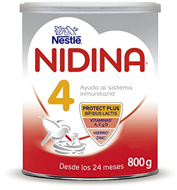 Nestlé NIDINA 4 Leche de crecimiento en polvo para bebés a partir de 24 meses, bote de 800g