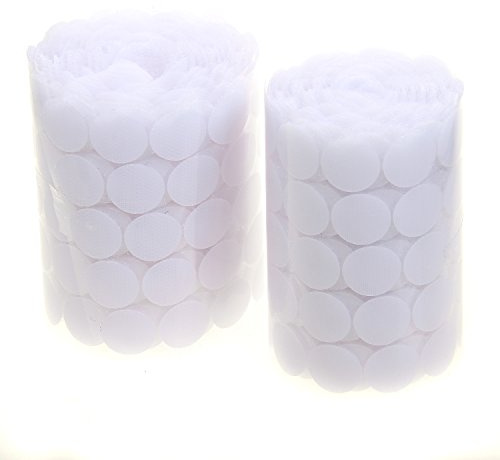 TUKA 1000 Pezzi Monete Appiccicoso da 20 mm, 500 Pair Gancio e Anello Nastro Puntini Auto Adesivo, Redondo Adesivi Fai Da Te, Schiocchi di retro-moneta Hook & Loop, Bianco, TKB5026 White