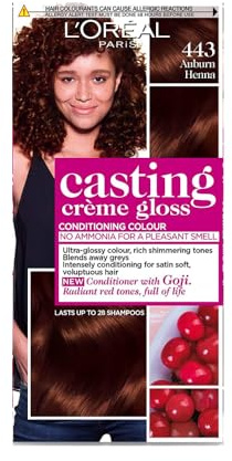 LOREAL CASTING CRÉME GLOSS SEMI PERMANENT HAIR DYE COLOR AUBURN 443