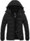Wantdo Women's Winter Warm Jacket Hooded Winter Coat Quilted Thicken Puffer Jacket with Removable Hood Black L