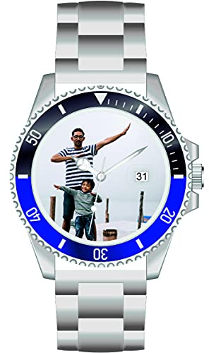 Memories personlig fotoklocka Ø40 mm 3 bar vattentät herrklocka med fotodatumvisning fotogåva fotoarmbandsur