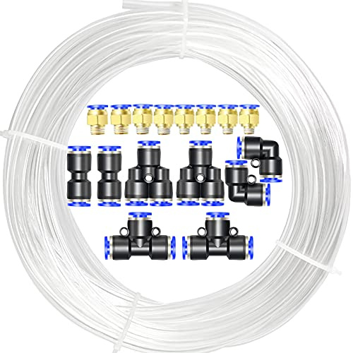 ERGAOBOY Bright 10M polyuretan PU luftslang kit, 6 mm OD x 4 mm ID med 14 anslutningssatser