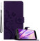Cadorabo Hülle kompatibel mit Sony Xperia XA2 in FLORAL DUNKEL LILA - Schutzhülle im Blumen Design mit Magnetverschluss, Standfunktion und Kartenfächern