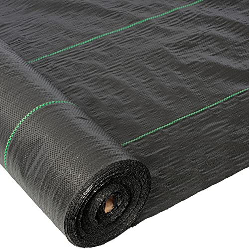 Toile Anti-Mauvaises Herbes Extra Résistante GroundMaster (2 m x 100 m) - Bâche Anti-Mauvaises Herbes de 100 g/m², Perméable à l'Eau, pour Jardin, Potager Surélevé et Allée - Bâche de Sol