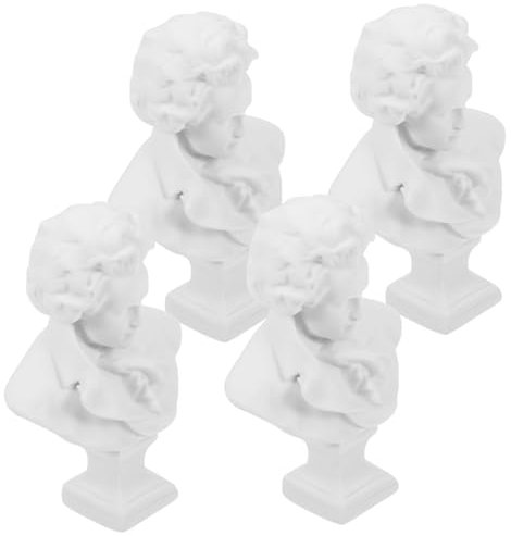ABOOFAN 4stücke Klassische Musikerskulptur Büstenstatue Aus Kunstharz Mini-Kopf-statuen Für Heimbüro-dekor Gipsstatuen-Dekoration Charakterstatuen-Figur