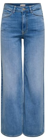 JDY dam Jeans med bred passform Jdyfelina-fina Hw Wide Med Blue Dnm Noos