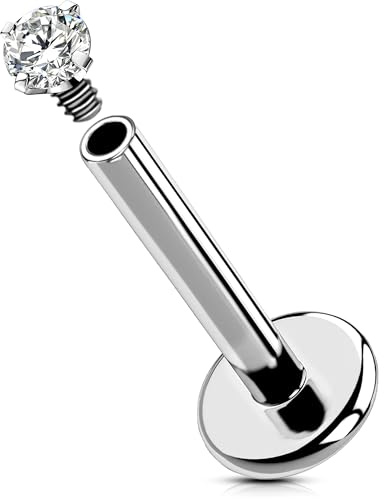 OUFER Piercing per Labbro in Titanio da 16 G - per Elica Interna, Trago, Conchiglia - Body Piercing